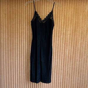 Lulus Elegant Black Lace Slip Dress